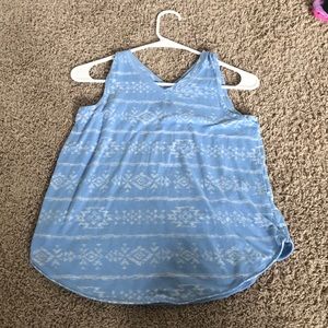 Blue and white tank top